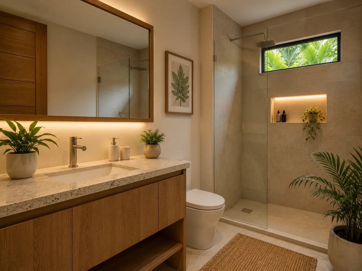 Fresh bathroom corner