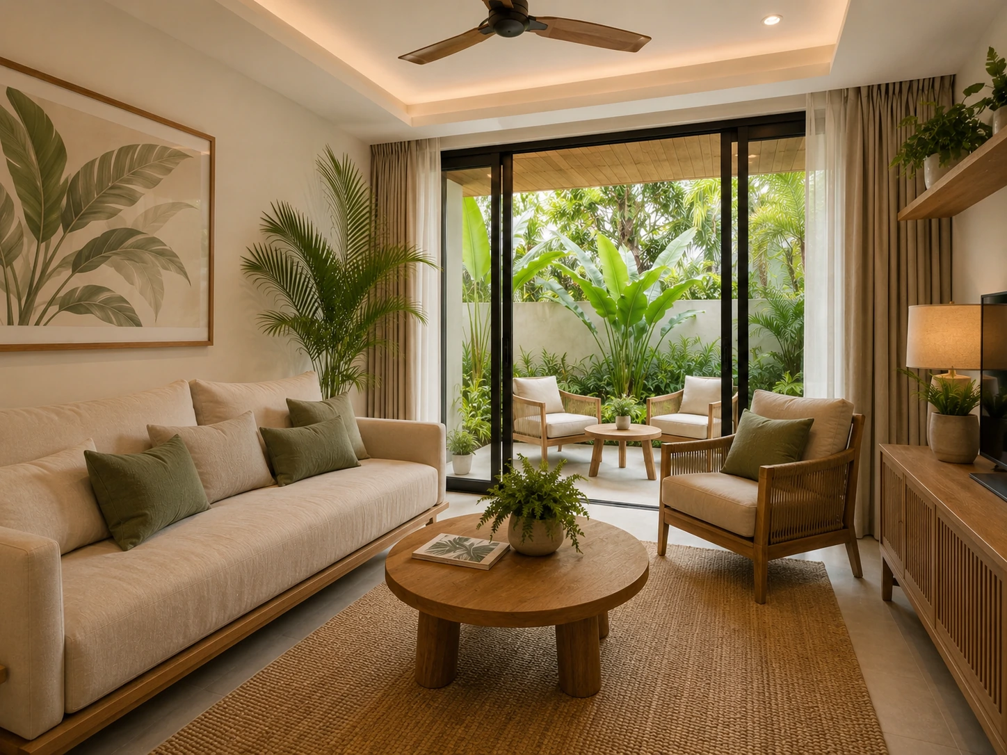 Garden-facing lounge