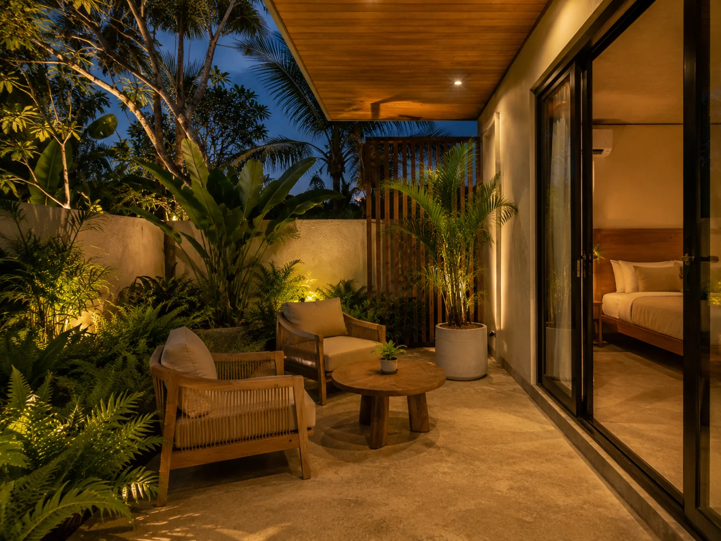 Private evening terrace