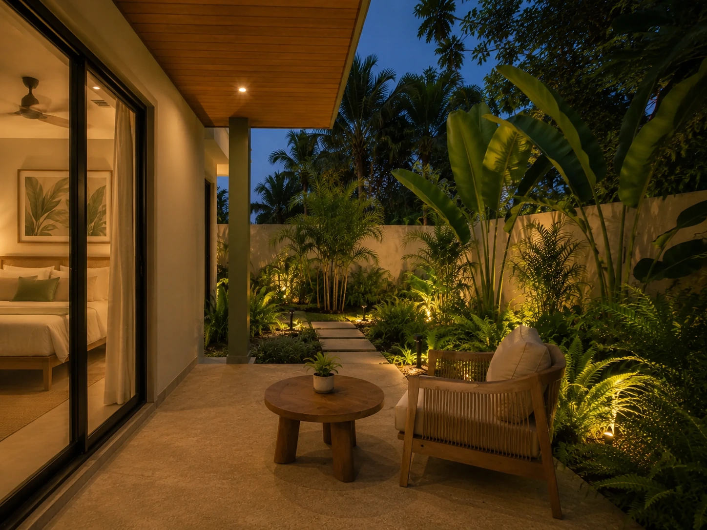 Evening terrace glow