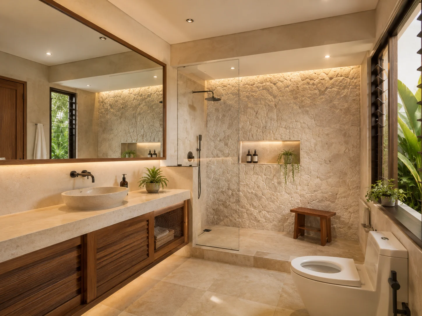 Stone texture bathroom