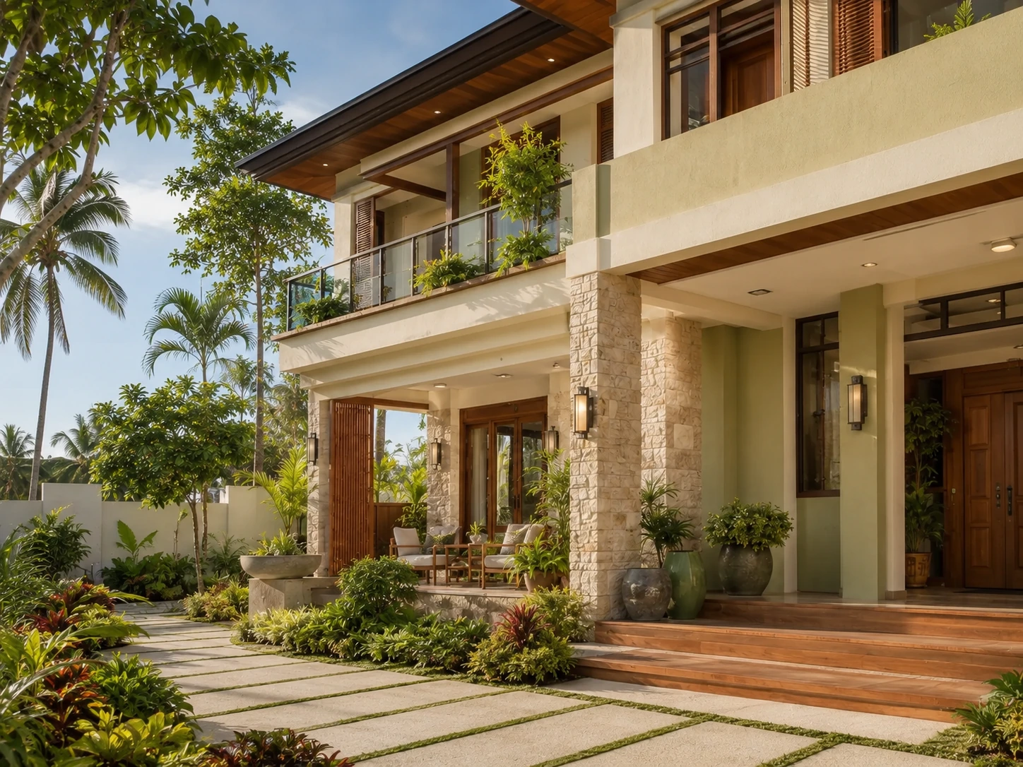 Bright tropical frontage